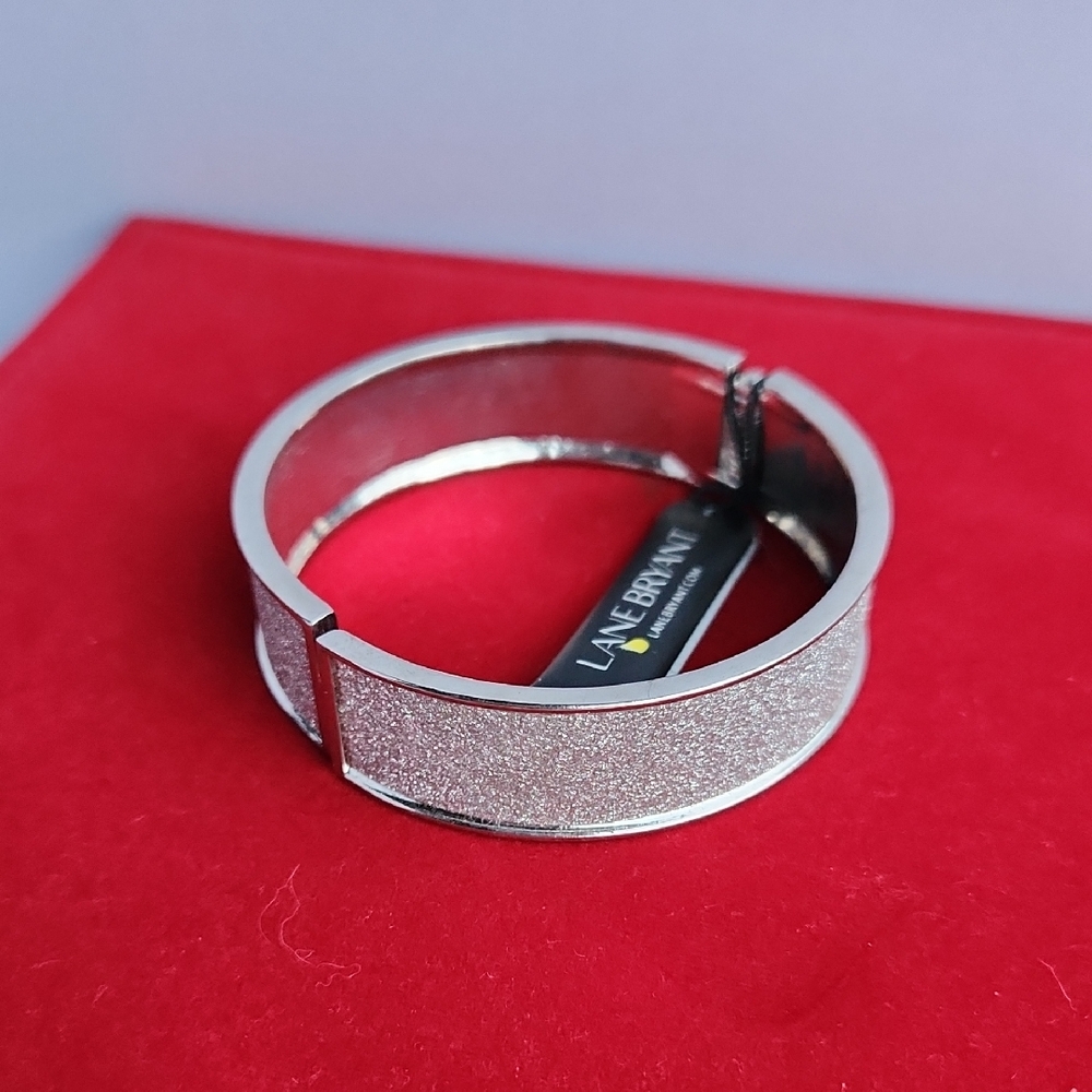 Lane Bryant Silver Glitter Bangle Size 8